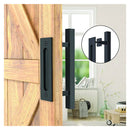 12 Inch Square Pull And Flush Door Handle Set Black Barn Door Hardware