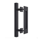 12 Inch Square Pull And Flush Door Handle Set Black Barn Door Hardware
