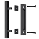 12 Inch Square Pull And Flush Door Handle Set Black Barn Door Hardware
