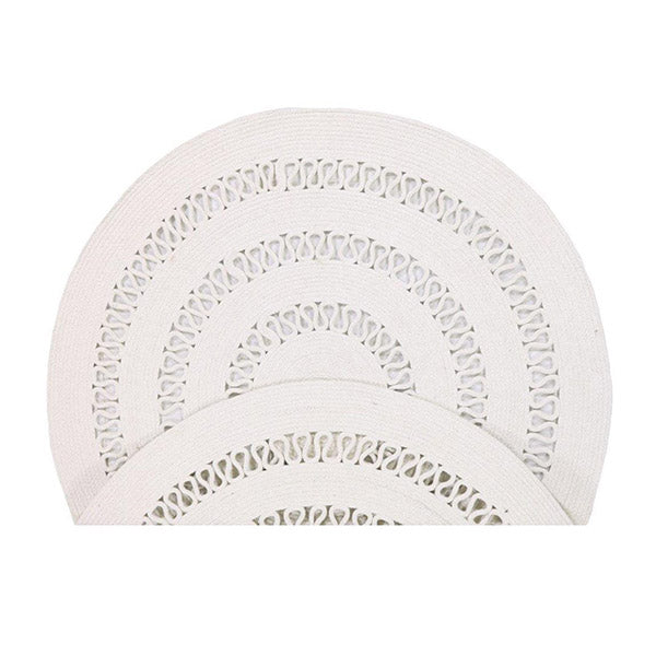 Dotti Saskia Round White Cotton Rug 160Rnd