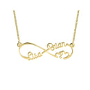 Double Heart And Double Infinity Necklace