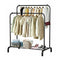 Double Heavy Metal Clothes Rail Hanging Rack Stand Storage Shelf