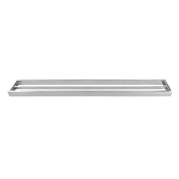 Chrome Double Towel Rail Square Shelf Stainless Steel Mounted 800Mm