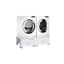 Double Washing And Drying Machine Pedestal With Drawers White