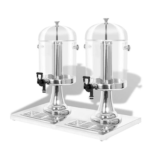 Double Juice Dispenser Stainless Steel 2 X 8 L