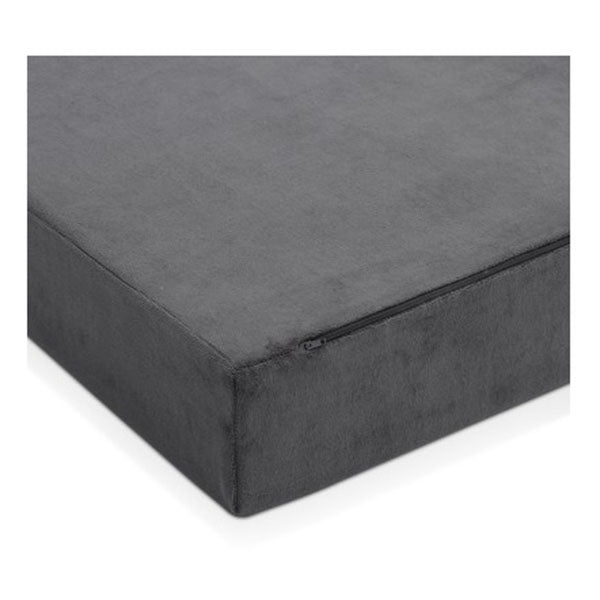 Double Size Folding Foam Mattress Velvet Dark Grey
