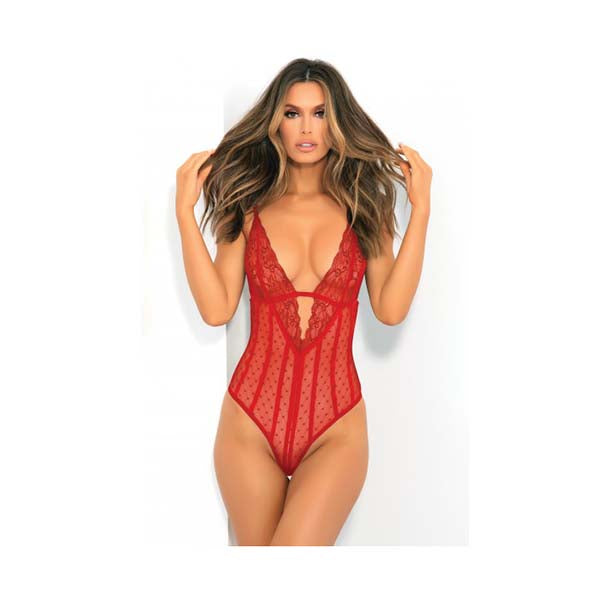 Rene Rofe Sexy Down To Flaunt Bodysuit Small