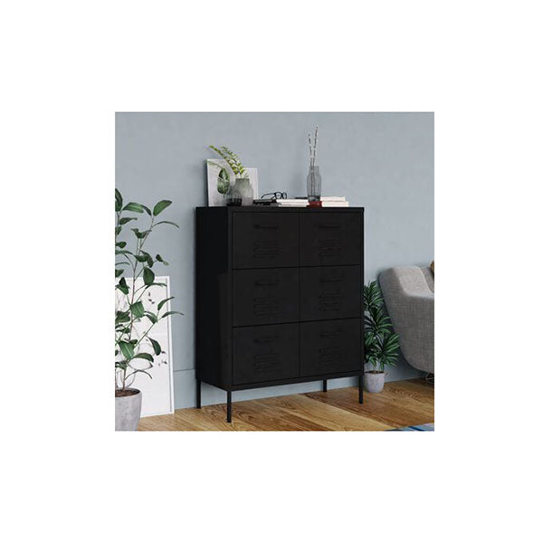 Drawer Cabinet Steel Black