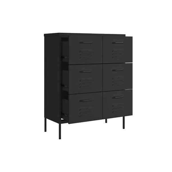 Drawer Cabinet Steel Black