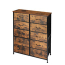 Storage Cabinet Tower Chest Drawers Dresser Tallboy Drawer Retro Brown