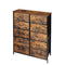Storage Cabinet Tower Chest Drawers Dresser Tallboy Drawer Retro Brown