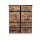 Storage Cabinet Tower Chest Drawers Dresser Tallboy Drawer Retro Brown