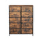 Storage Cabinet Tower Chest Drawers Dresser Tallboy Drawer Retro Brown
