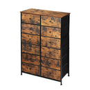 Storage Cabinet Tower Chest Drawers Dresser Tallboy Drawer Retro Brown