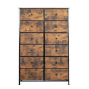 Storage Cabinet Tower Chest Drawers Dresser Tallboy Drawer Retro Brown