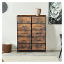 Storage Cabinet Tower Chest Drawers Dresser Tallboy Drawer Retro Brown