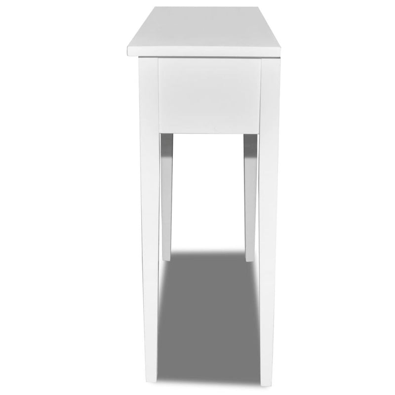 Dressing Console Table with Two Drawers - White