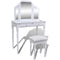 Dressing Table 2 Drawers With 3-In-1 Mirror And Stool - White