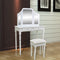 Dressing Table 2 Drawers With 3-In-1 Mirror And Stool - White