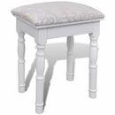 Dressing Table 2 Drawers With 3-In-1 Mirror And Stool - White