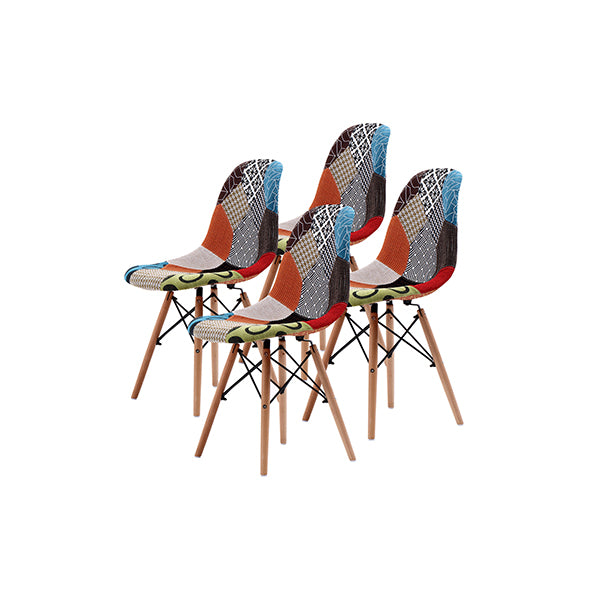 4 Pcs Dsw Dining Chair Fabric Multi