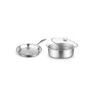 Dual Burners Cooktop Stove 28Cm Stainless Steel Casserole And Fry Pan