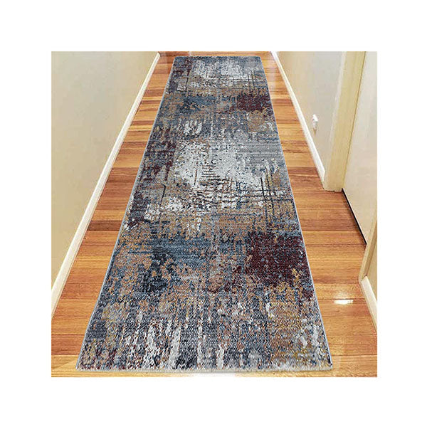 Dusk Grey Hallway Runner Stain Resistant Rug