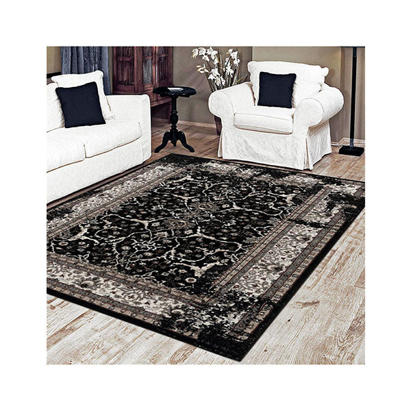 Dynasty Black Machine Knotted Rug
