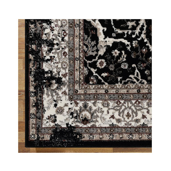 Dynasty Black Machine Knotted Rug