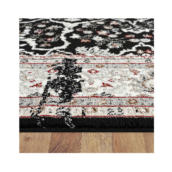 Dynasty Black Machine Knotted Rug