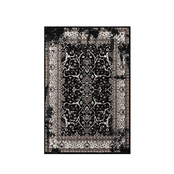 Dynasty Black Machine Knotted Rug