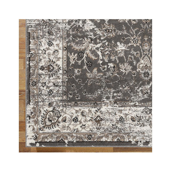 Dynasty Grey Hallway Runner Machine Knotted Rug