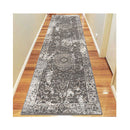 Dynasty Grey Hallway Runner Machine Knotted Rug