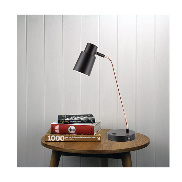 E27 Table Lamp With Usb Socket