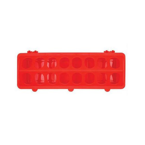 30Cm Long Poultry Feeder Feeding Trough Chicken Chick Red Plastic