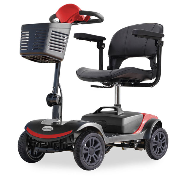 SmartRider Folding Electric Mobility Scooter, Black & Red