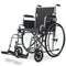 24 Inch Folding Wheelchair with Park Brakes, 136kg Capacity, Retractable Armrests, Grey