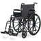 Folding Wheelchair, XL 51cm Wide Seat, 24 Inch Wheels, 136kg Capacity, Park Brakes, Black