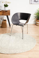 Evoke Round Shine Silver Transitional Rug