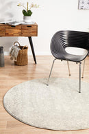 Evoke Round Shine Silver Transitional Rug