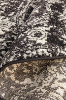 Evoke Round Scape Charcoal Transitional Rug