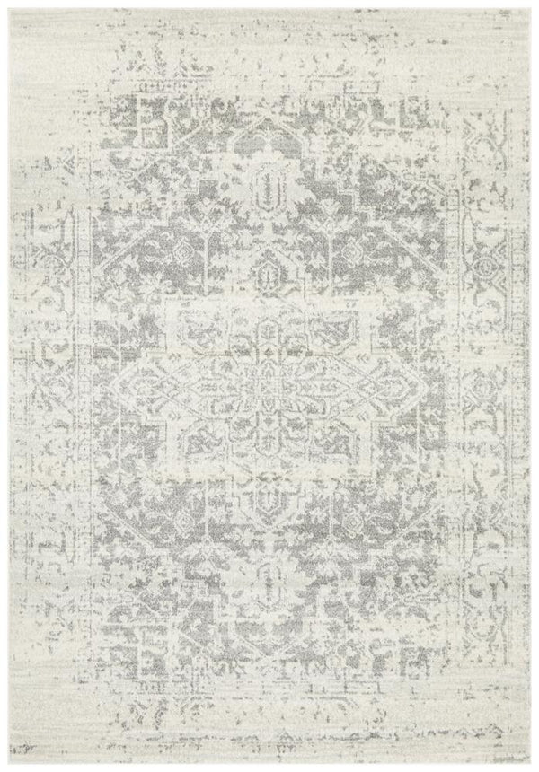 Evoke Dream White Silver Transitional Rug