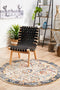 Evoke Round Peacock Ivory Transitional Rug