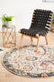 Evoke Round Peacock Ivory Transitional Rug