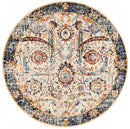 Evoke Round Peacock Ivory Transitional Rug
