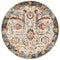 Evoke Round Peacock Ivory Transitional Rug