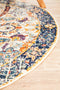 Evoke Round Peacock Ivory Transitional Rug