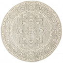 Evoke Round Silver Flower Transitional Rug