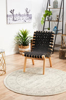 Evoke Round Winter White Transitional Rug