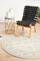 Evoke Round Winter White Transitional Rug